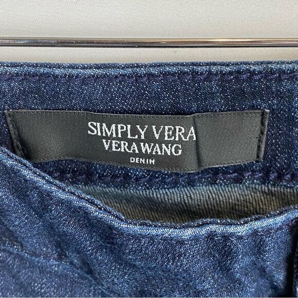 Simply Vera by Vera Wang Denim Bermuda Mid Rise Jean Shorts - Picture 3 of 5